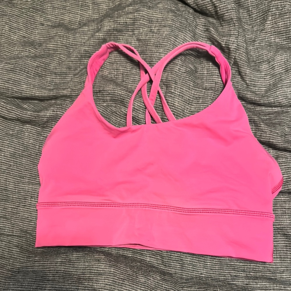 Pink Strappy Sports Bra